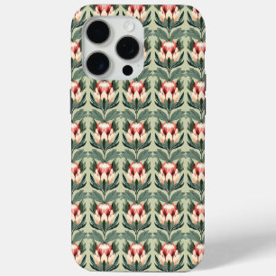 Protea-Blumenmuster Korallen-Sage-Töne iPhone-Hüll iPhone 15 Pro Max Hülle