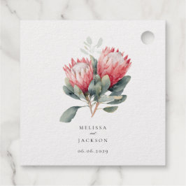 Protea Blush Wasserfarbe Blume Hochzeit Geschenkanhänger