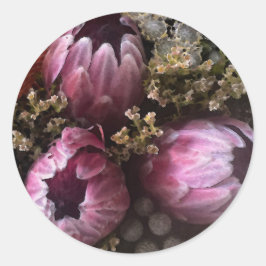 Protea Bouquet Runder Aufkleber
