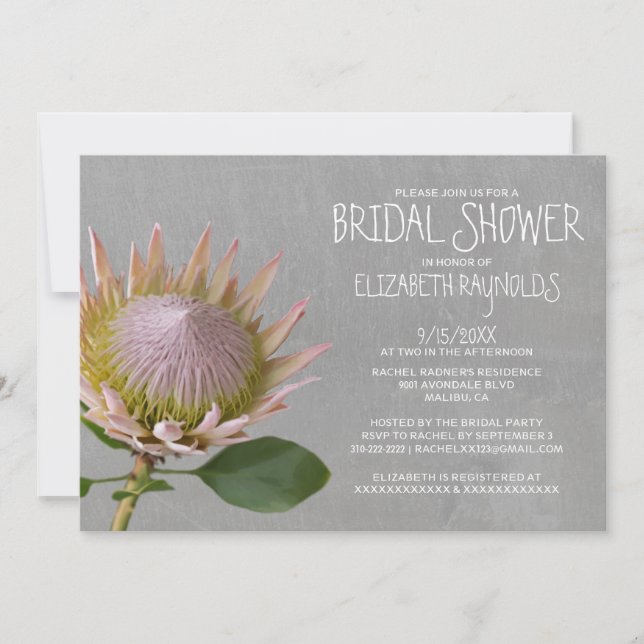 Protea Bridal Dusche Einladungen (Vorderseite)