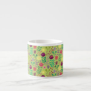 Protea Floral Block Print Millefleur Grün Espressotasse