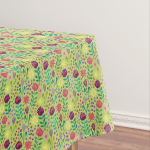 Protea Floral Block Print Millefleur Grün Tischdecke