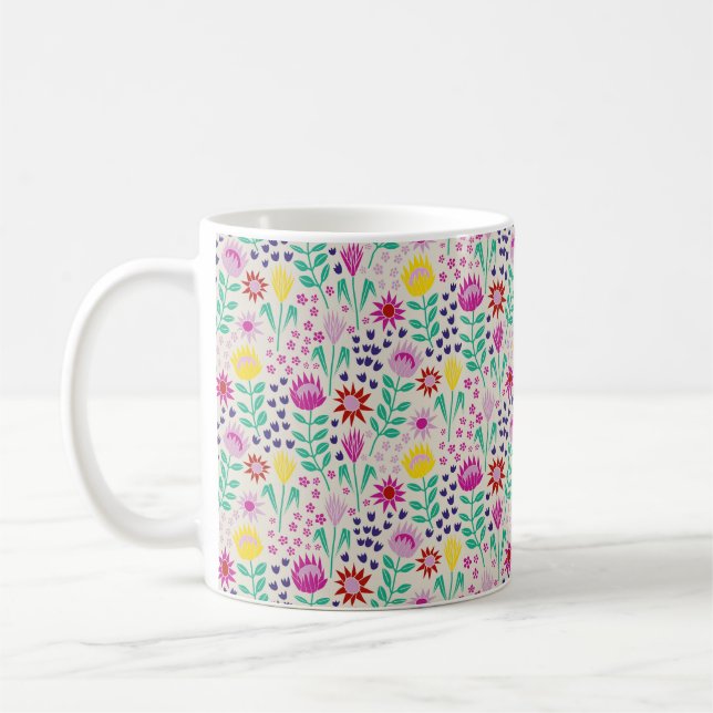 Protea Floral Block Print Milleflex Lichter Kaffeetasse (Links)