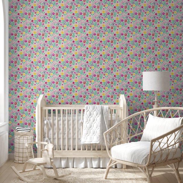 Protea Floral Block Print Milleflex Lichter Tapete (Kinder)