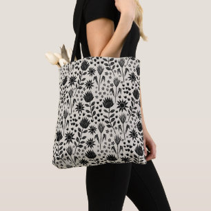 Protea Floral Block Print Milleflex schwarze Leine