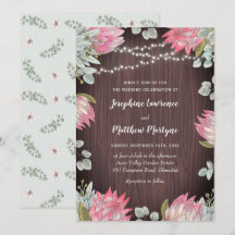 Protea Floral Lights Wood Wedding