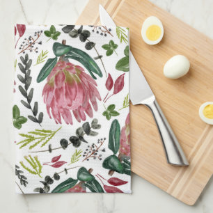 Protea Floral Watercolor Botanisch Geschirrtuch