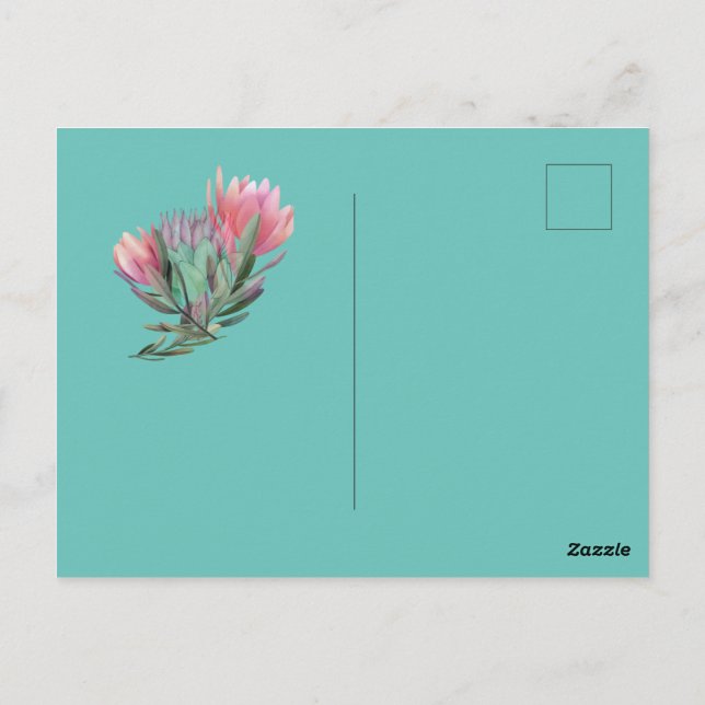 Protea flower invitation postkarte (Rückseite)