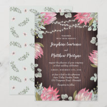 Protea Lights Wood Rustic Wedding