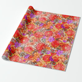Protea Muster Wrapping Paper Geschenkpapier