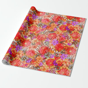Protea Muster Wrapping Paper Geschenkpapier