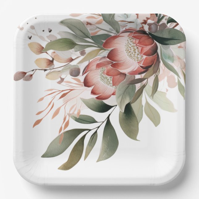 Protea-Papierplatte Pappteller (Vorderseite)