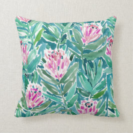 PROTEA-PARADIES tropisches BlumenAquarell Kissen