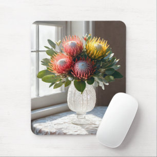 Protea Pincushion Bouquet an der Spitze Mousepad