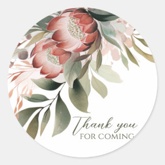 Protea Round Aufkleber