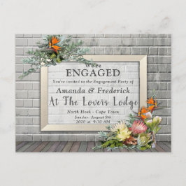 Protea - Strelitzia Blume Arrangement Verlobung Einladungspostkarte