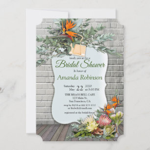 Protea - Strelitzia Blume Brautparty Einladung