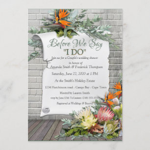 Protea - Strelitzia Blume Polterabend Einladung