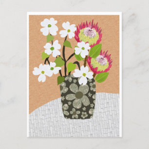 Protea und Dogwood Postcard Postkarte