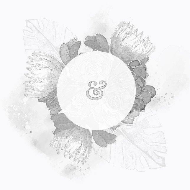 Protea und Pflanze Wedding speichern das Datum der Einladung (Von Creator hochgeladen)