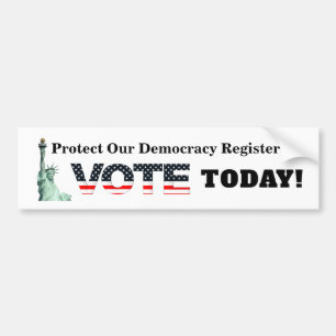 Protect Our Democracy Register To VOTE TODAY! Autoaufkleber