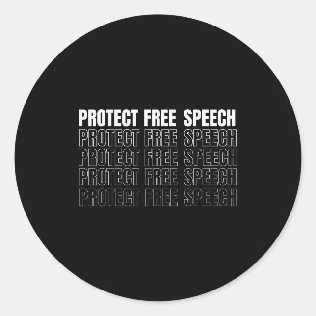Protect Speech Men Women  Runder Aufkleber (Vorderseite)