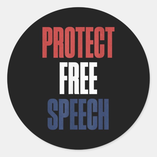 Protect Speech Patriotic Men And Women  Runder Aufkleber (Vorderseite)