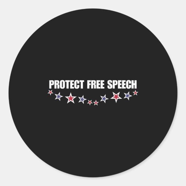 Protect Speech Patriotic Men Women  Runder Aufkleber (Vorderseite)