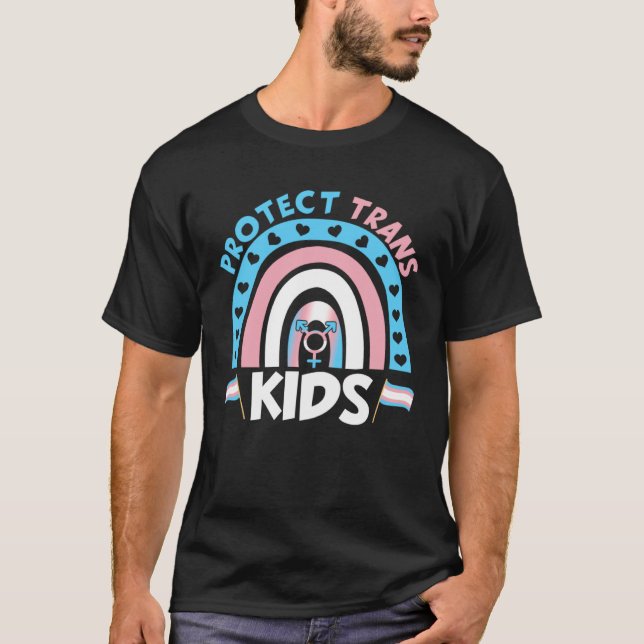 Protect Trans Transgender Flag Protect Trans T-Shirt (Vorderseite)
