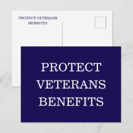 Protect Veterans Benefits Political  Postkarte