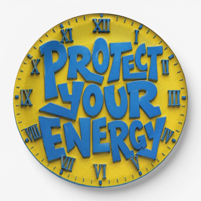 Protect Your Energy Positive Mindset Home & Office Pappteller (Vorderseite)