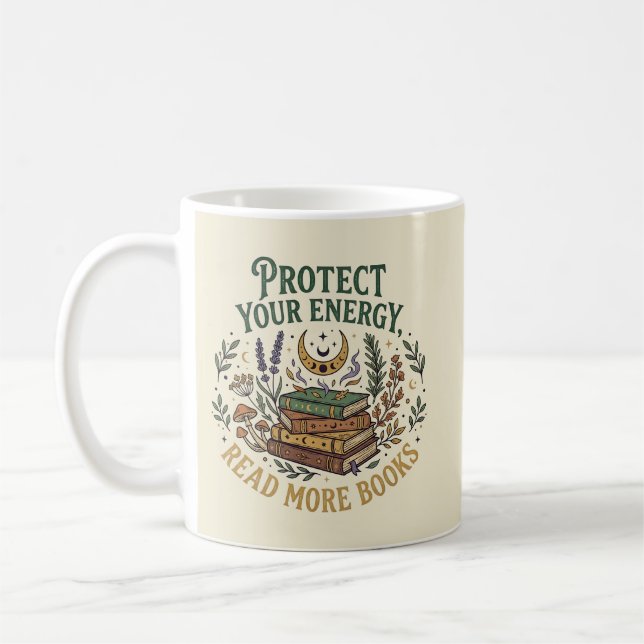 Protect Your Energy Read More Books Celestial Kaffeetasse (Links)