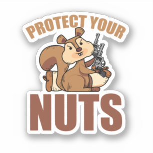 Protect Your Nuts Cool Squirrel Hunters Gun. Perfe Aufkleber