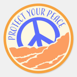 Protect Your Peace Mental Health Wellness Mindful Runder Aufkleber