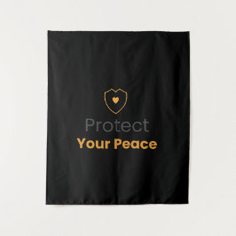Protect Your Peace – Minimal Motivational Wall Tap Wandteppich