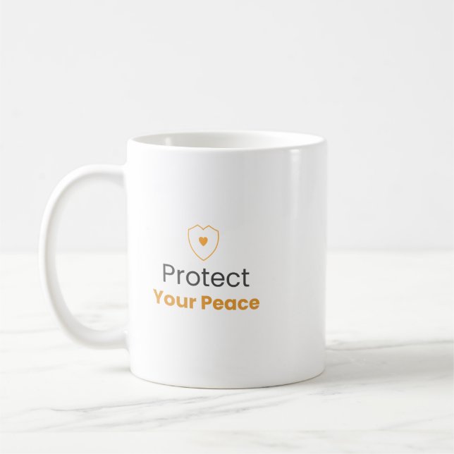 Protect Your Peace Minimal Quote Mug Kaffeetasse (Links)