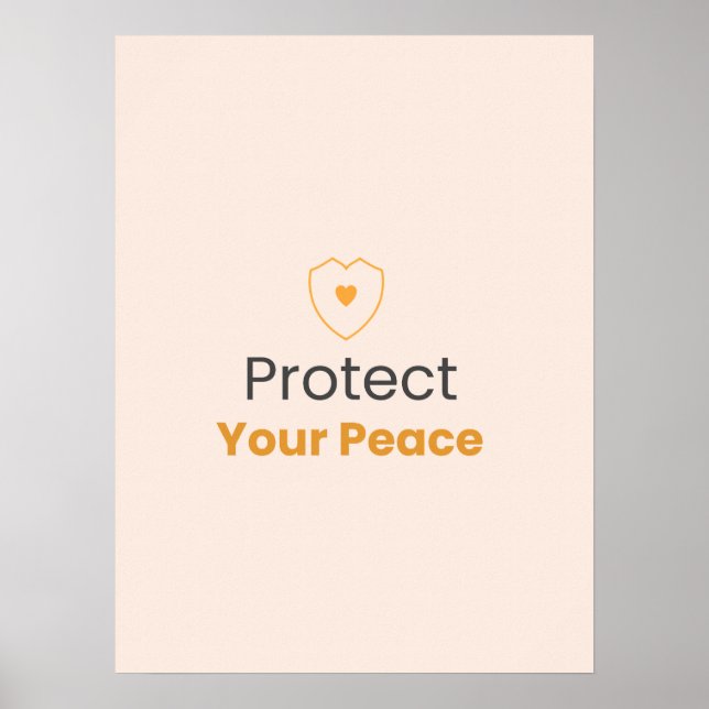 Protect Your Peace – Minimal Quote Poster (Vorne)