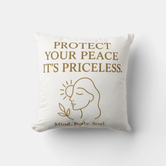 Protect Your Peace — Minimalist Self-Care Quote Kissen