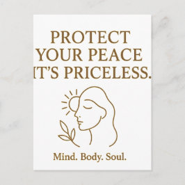 Protect Your Peace — Minimalist Self-Care Quote Postkarte