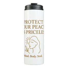 Protect Your Peace — Minimalist Self-Care Quote Thermosbecher
