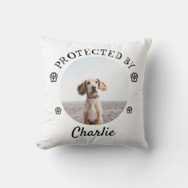 Protected By Dog Photo Paw Print Design Kissen