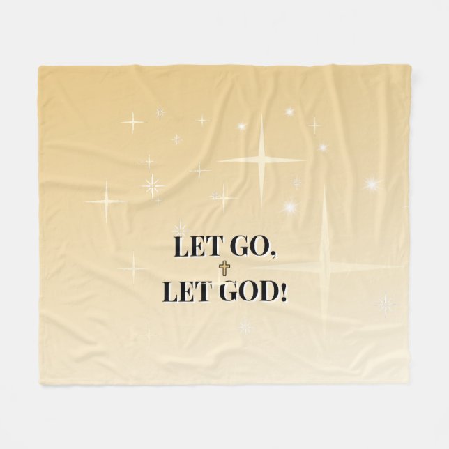 Protected by His Light Let Go Let God Fleecedecke (Vorderseite (Horizontal))