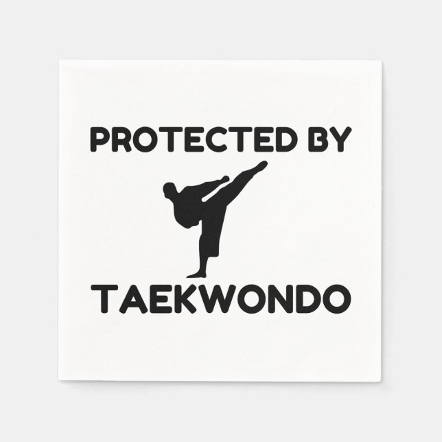Protected By Taekwondo Serviette (Vorderseite)
