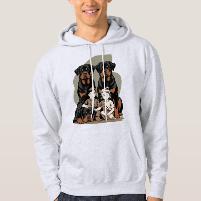 protective guard dog, rottweiler hoodie (Vorderseite)