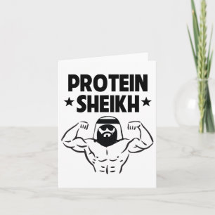 Protein Sheikh Funny Arabic Gym Fitness Lover Body Karte