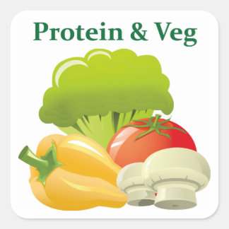 Protein- & Veg-Tageskleber Quadratischer Aufkleber
