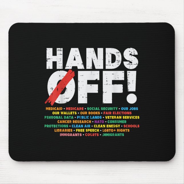 Protest Hände weg von Medicare Social Security Wid Mousepad (Vorne)
