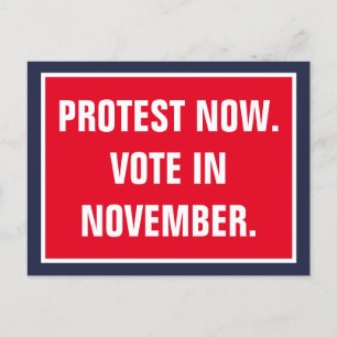 Protest jetzt Abstimmung im November politische Wi Postkarte
