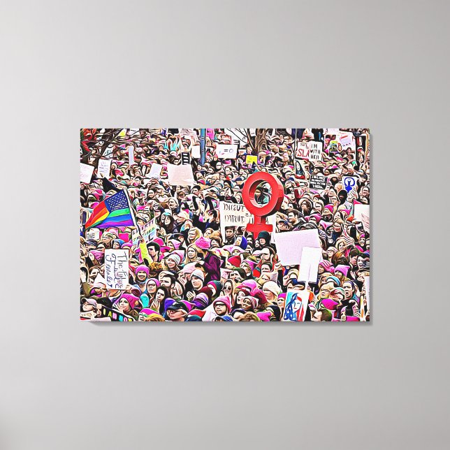 Protest März Kundgebung Wrapped Canvas Wall Art Leinwanddruck (Vorderseite)
