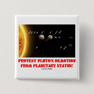 Protest-Plutos Degradierung vom planetarischen Button